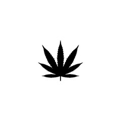 Marijuana leaf icon isolated on white background 
