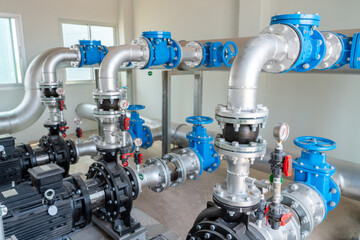 Water pipes and fittings, water pump valves in power substations to supply clean water in large...