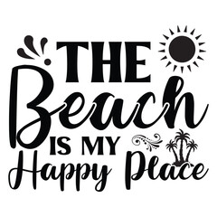 The beach is my happy peace t-shirt design