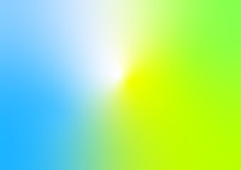 黄緑と水色のカラフルなグラデーション。Colorful gradation of yellow-green and light blue.