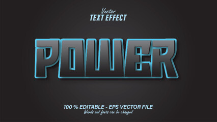 Obraz premium Blue black power text effect editable with black background eps file 