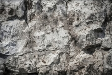 Obraz na płótnie Canvas Gray white stone texture, rock surface, close-up background with copy space for design, template, mock-up, AI generated
