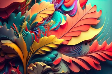 Abstract Colorful Background, Nature, Floral Pattern, generative AI