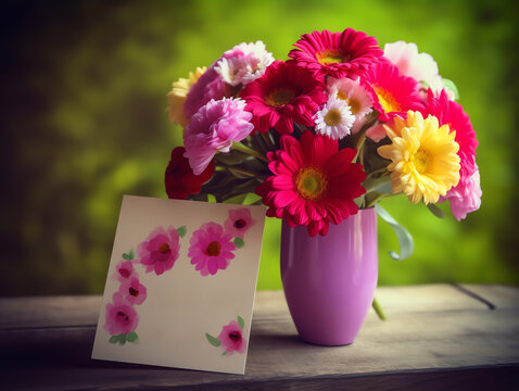 Happy Mother's Day in May - Bouquet of Spring Flowers