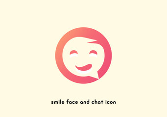 iconic logo smile chat with funny symbol