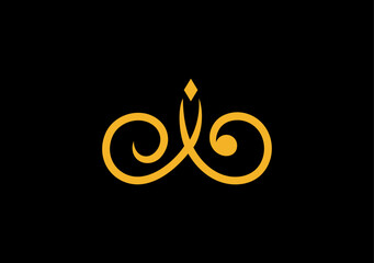Luxury abstract symbol letter W based on initial e b