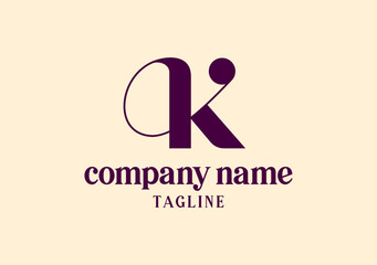 Luxury and feminine logo letter K can be use for beauty and fashion sign and symbol