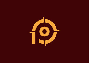 monogram letter P with compas logo symbol © Faazadesigns