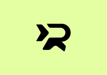 Run and flight movement logo symbol based on Letter R