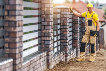 Bricks and Aluminium Panels Made Residential Fence