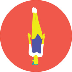 Sports Icône JO paris 2024 femme trampoline