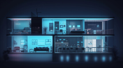 Smart home system illustration, created with generative AI