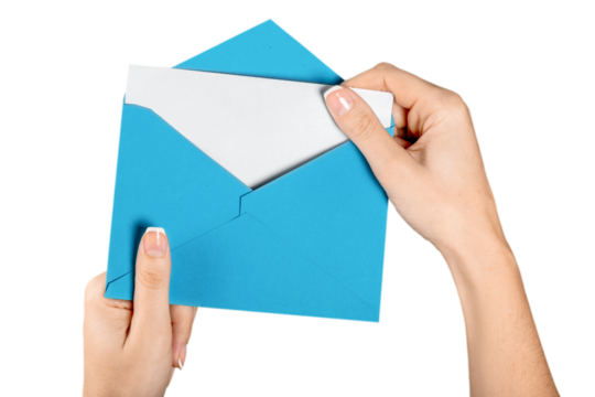 Hands Opening an Envelope
