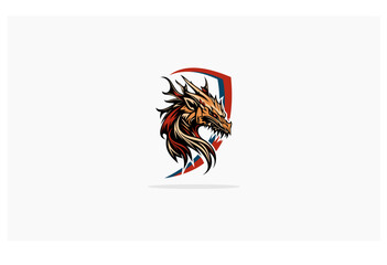 dragon shield concept creative design business logo