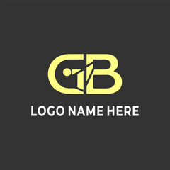 Yellow g b letter logo for the company