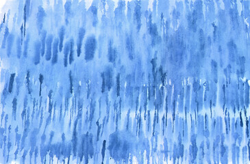 Blue monochrome watercolor background. Blurred stripes on the background. Ñopy space. Illustration.