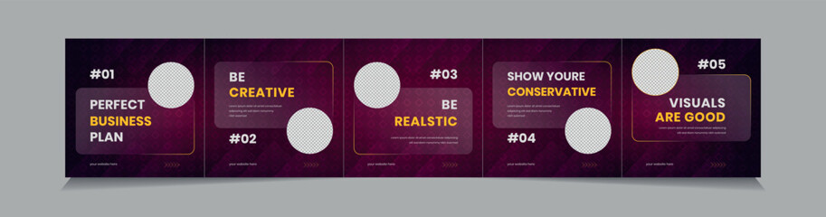 Social Media Carousel Post, Instagram Carousel Template, Microblog carousel template for social media post.