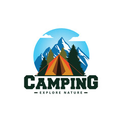 Camping logo design template