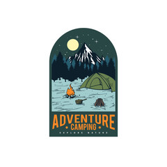 Camping adventure logo design template