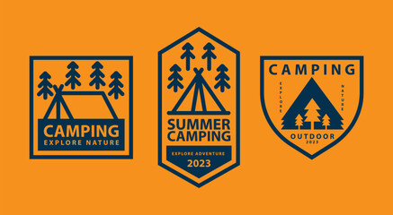 Set of Camping and Camping Logo Templates