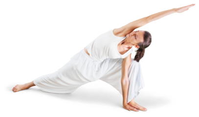 Young beautiful woman doing Yoga on  background