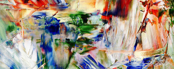 Color texture. Hand drawn oil painting on canvas. Abstract art background. Modern, contemporary art. Colorful canvas. Wall decor background	