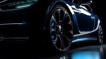 Obraz na płótnie Canvas Abstract sport luxury car. Dark background. Ai generated