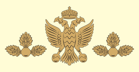 Vector image of a sign, emblem, logo in the shape of an eagle, symbol, coat of arms