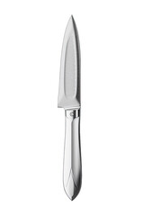 Realistic metal knife isolated on transparent background. Silver knife