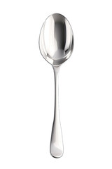 Realistic metal spoon isolated on transparent background. Silver spoon