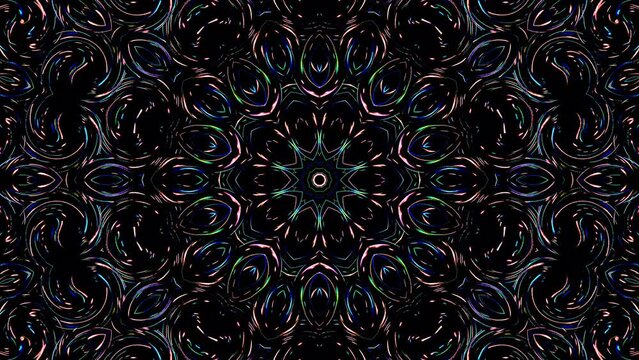 Abstract Kaleidoscope pattern with full colors. Magic mandala. 4k	
