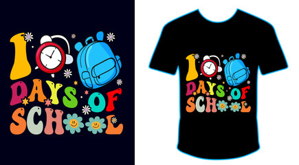 100 Magical Days Of School, Happy back to school day shirt print template, typography design for kindergarten pre-k preschool, last and first day of school, 100 days of school shirt