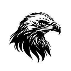 Black eagle head vector illustration Logo
