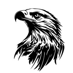 Black eagle head vector illustration Logo