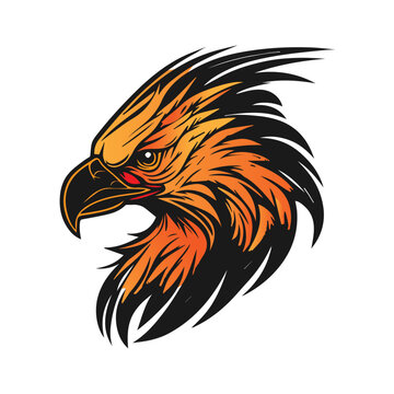 Orange eagle head vector illustration Logo