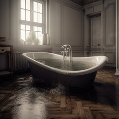overflowing bathtub