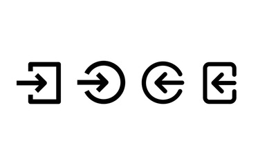 Login icon in flat style. Arrow access vector illustration on white isolated background