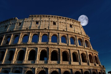 Colosseum in rome at sunset
