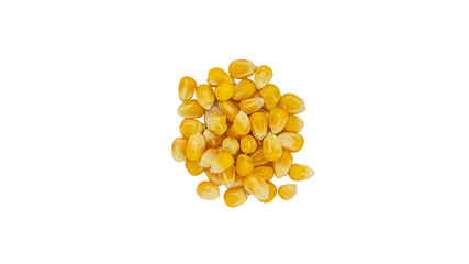 Seeds corn isolate on white background. Selective focus.