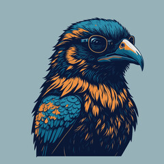 portrait of the eagle vector illustration style