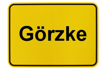 Illustration eines Ortsschildes der Gemeinde Görzke in Brandenburg