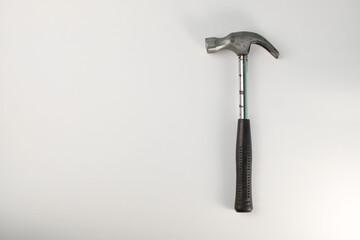 tools. on a light background construction hammer. for advertising banners of construction label stores and more