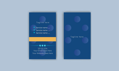 Double-sided creative business card template.vertical layout. Vector illustration.