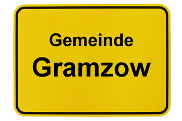 Illustration eines Ortsschildes der Gemeinde Gramzow in Brandenburg