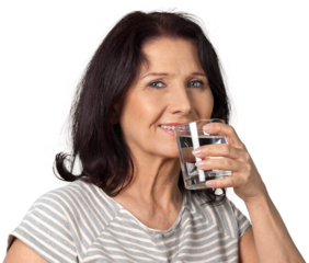 woman drinking water