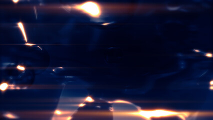Obraz na płótnie Canvas glowing blue fantastic wax drops particles - dark bokeh bg - abstract 3D rendering