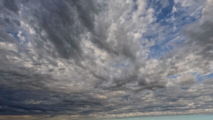 overcast rare beautiful white clouds in the summer sky - photo of nature