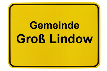 Illustration eines Ortsschildes der Gemeinde Groß Lindow in Brandenburg