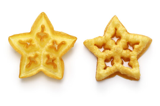 rosette cookie: star cookie front and back
