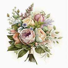 Brautstrauß aus verschiedenen Blumen (Erstellt durch KI-Tool)